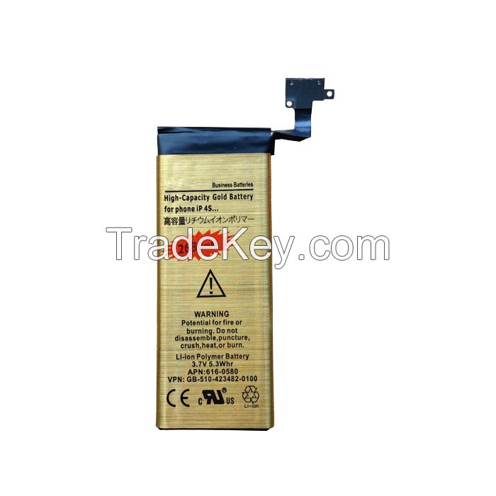 High-quality 2680mAh Li-ion Polymer Mobile Phone Battery for iPhone 4/4S Replacement
