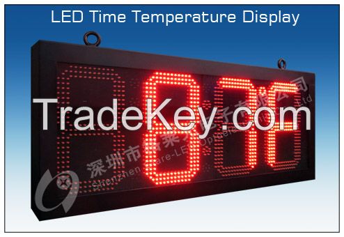 LED time temperature display