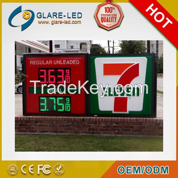 LED fuel station price signs