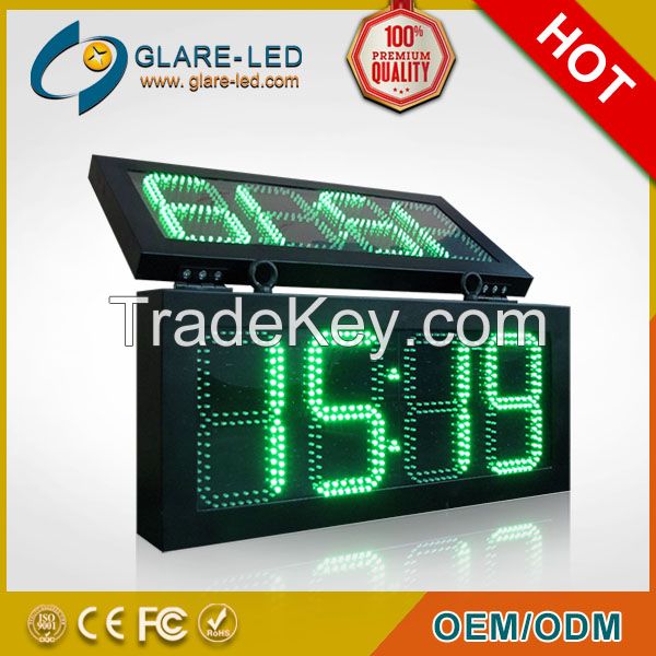 LED time and temperature signs