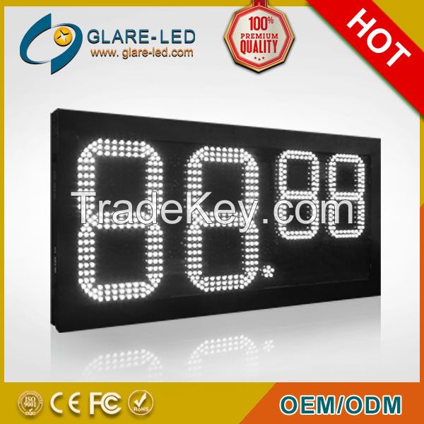 Blue 12 inch 4 digits outdoor led clock time date temperature LED sign