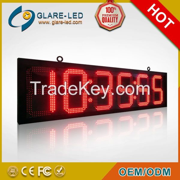 Blue 12 inch 4 digits outdoor led clock time date temperature LED sign