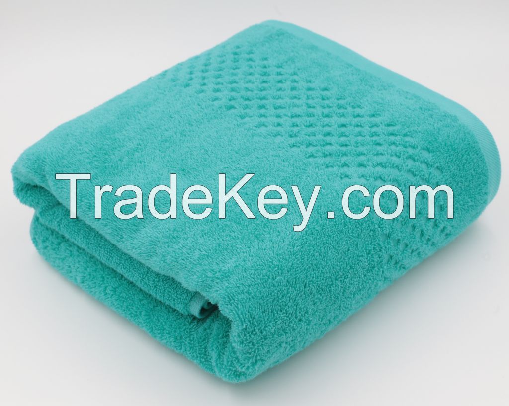 Dobby square lattice jacquard towel
