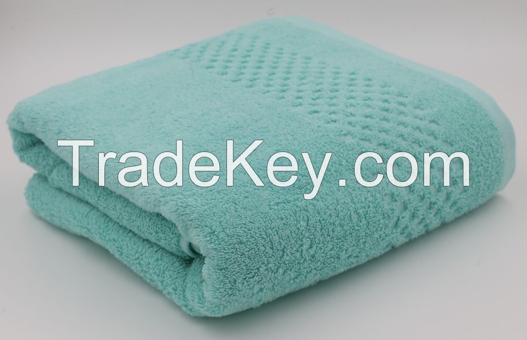 Dobby square lattice jacquard towel