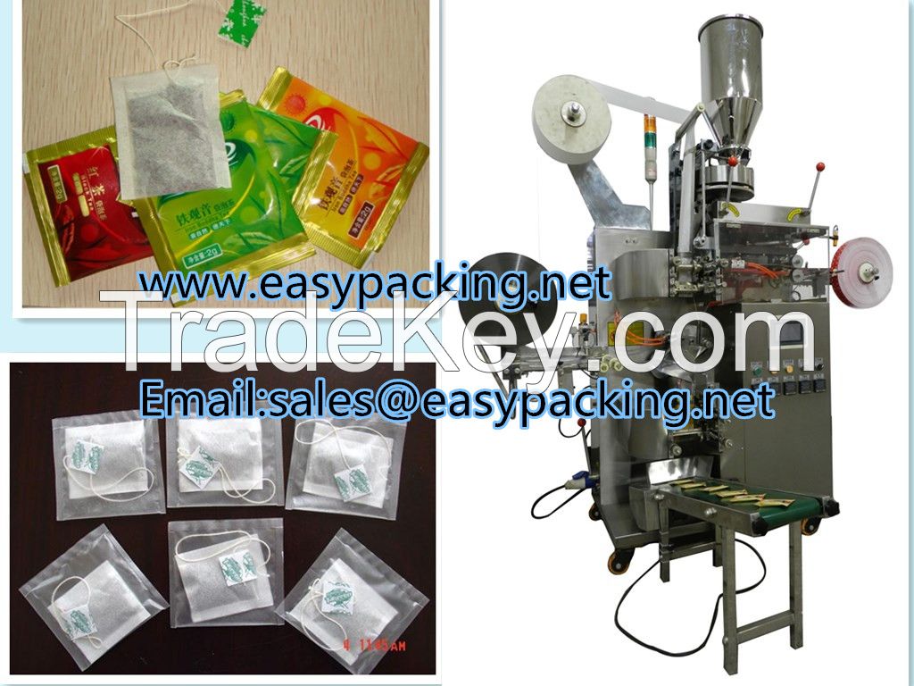 Automatic Tea Bag Packing Machine with Thread, Tag and Outer Envelo
