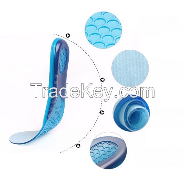 Orthotic silicone insoles for plantar fascitis