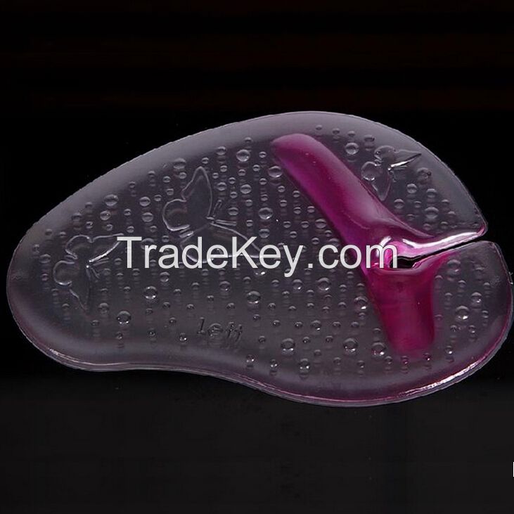 Forefoot slip insoles for high heel shoes