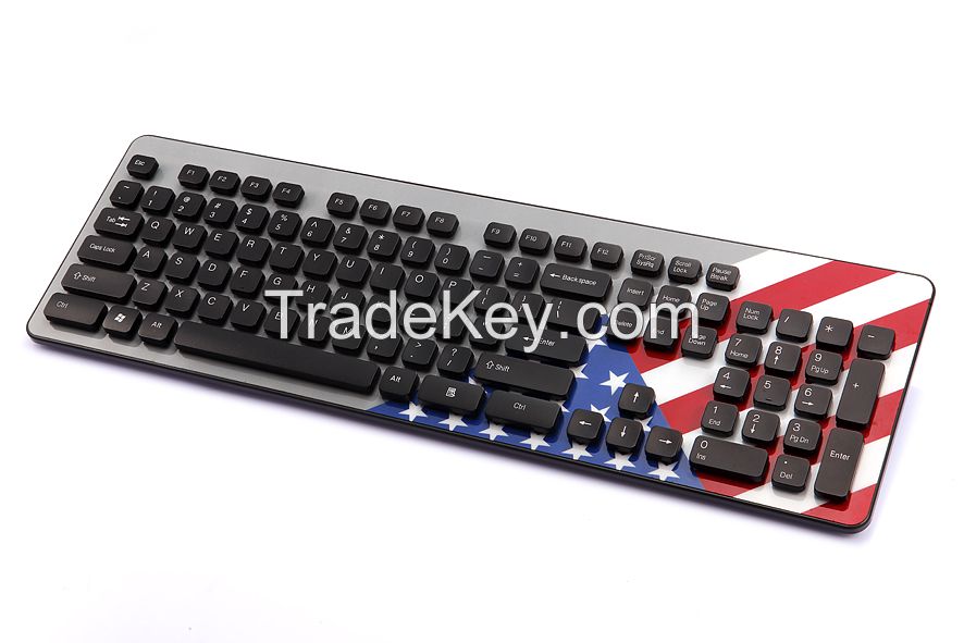Cartoon Design Waterproof Standard Wired Colorful USB Standard Keyboard VT-610 With CE, FCC