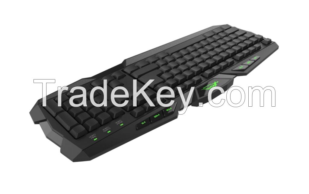 KB-9200 gaming 26 keys anti-ghost 3 color Back lit logo Multimedia USB keyboard