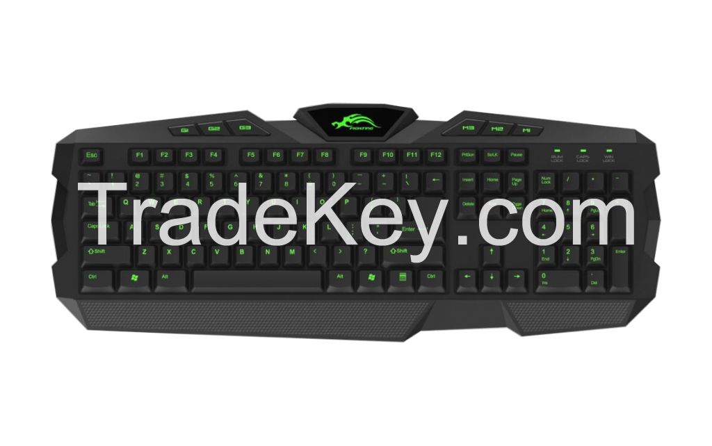 KB-9200 gaming 26 keys anti-ghost 3 color Back lit logo Multimedia USB keyboard