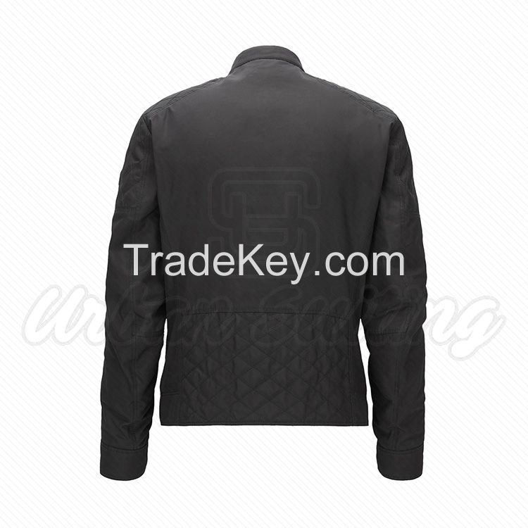 Men Biker Style Textile Jacket