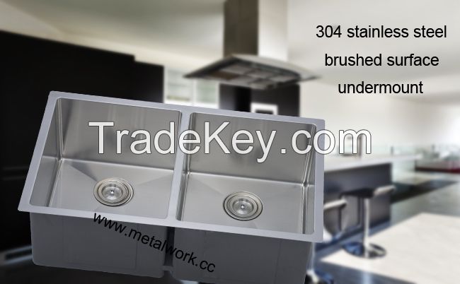 Stainles steel double bowl kitchen sink