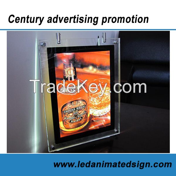 Super slim crystal led light box with changeable poster