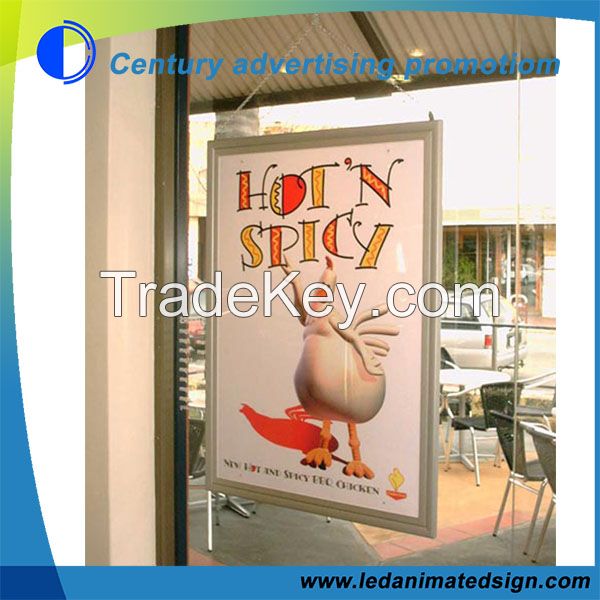 Double side slim led light box with hanging chain