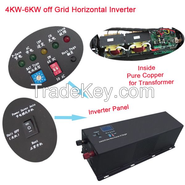 4KW off grid pure sine wave frequency solar power inverter