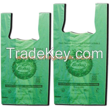 hdpe t shirt shopping bag with logo printed