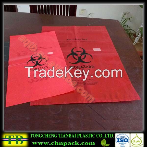 Red hospital biohazard bags
