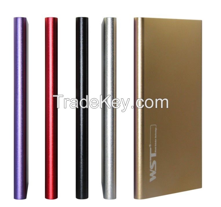 Aluminum case ultra thin power bank dual USB mobile phone charger 