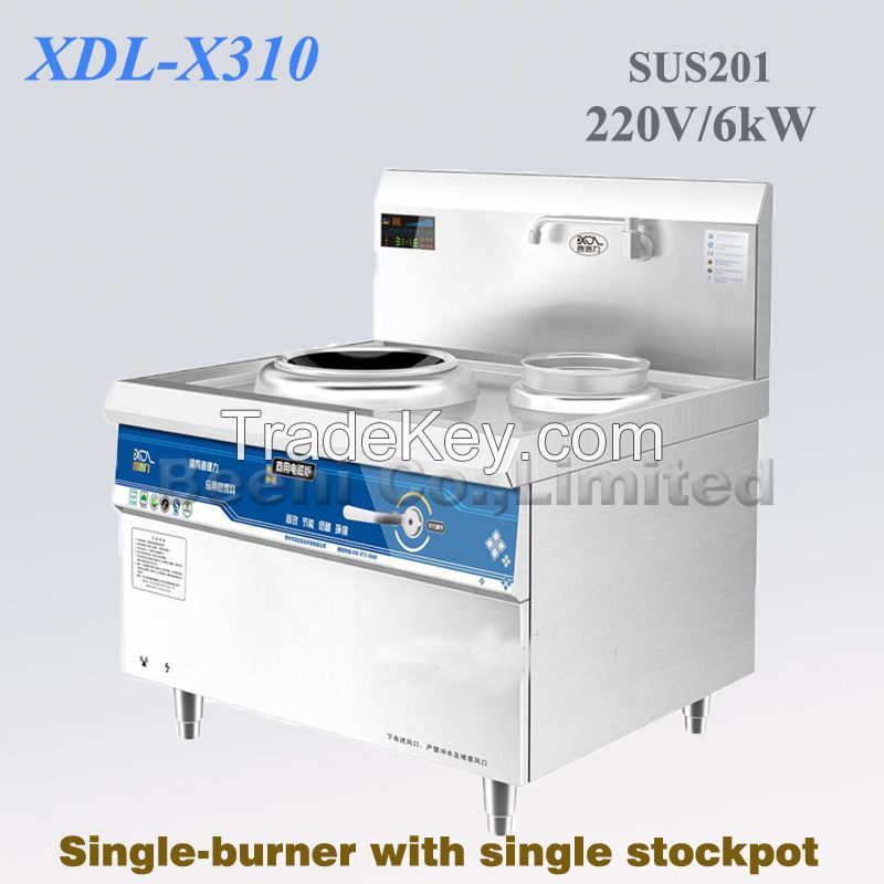 Commercial Induction Range, Single-burner With Single Stockpot, 220v 6kwx2