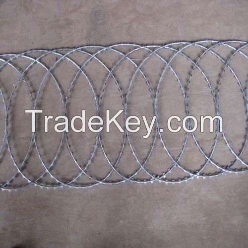 Razor wire flat wrap coil