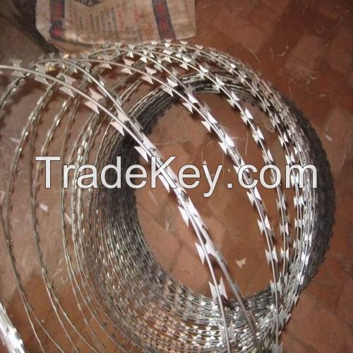 Razor wire concertina coil