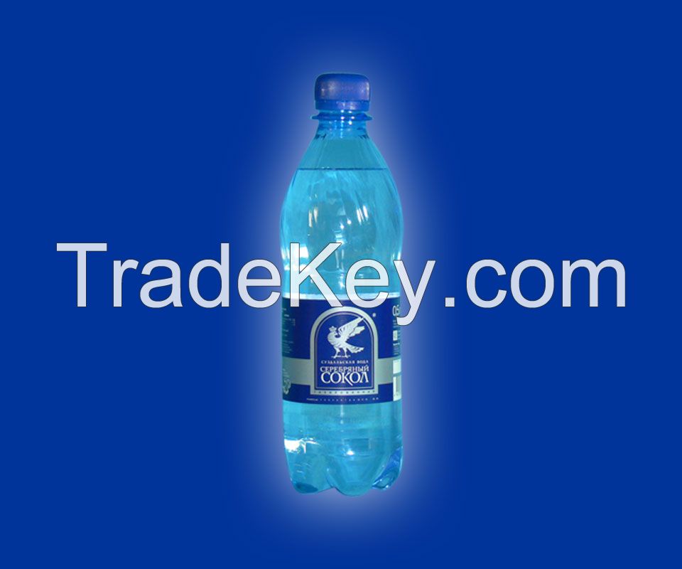 Natural artesian bottled water with silver