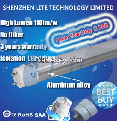 Top Selling T8 LED Tube 110lm/W, No Flicker TUV listed