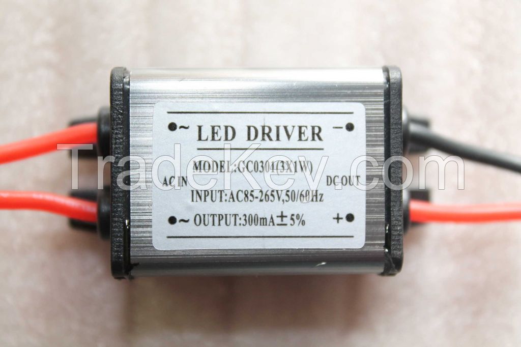 1W ROHS Approved Aluminum Case LED driver LED waterproof power supply