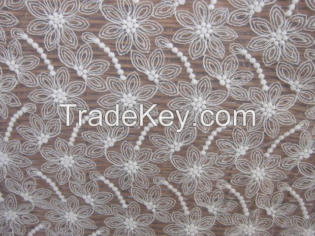  light white  cotton fabric  with spikes pattern