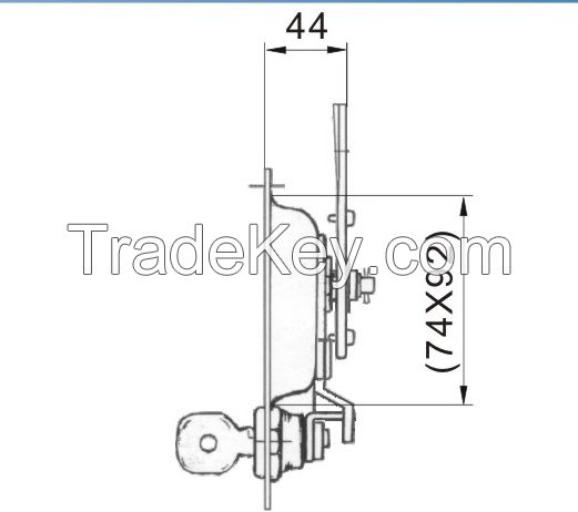 Paddle T handle lock for trailer and truck