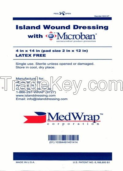 Island Wound Dressing, AMD w/Microban - Various Sizes (IW44T, IW37T, IW48T, IW410T, IW414T)