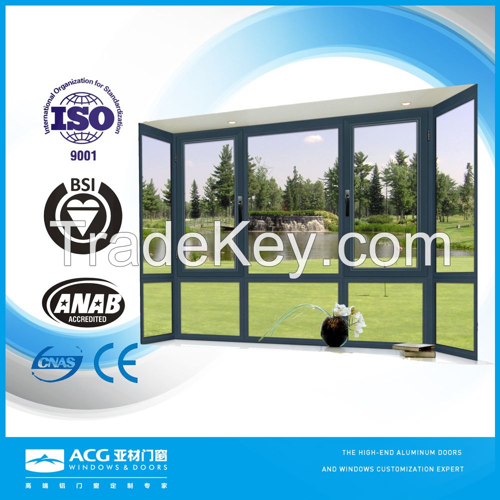 ACG brand high quality aluminum frame glass window wholesale