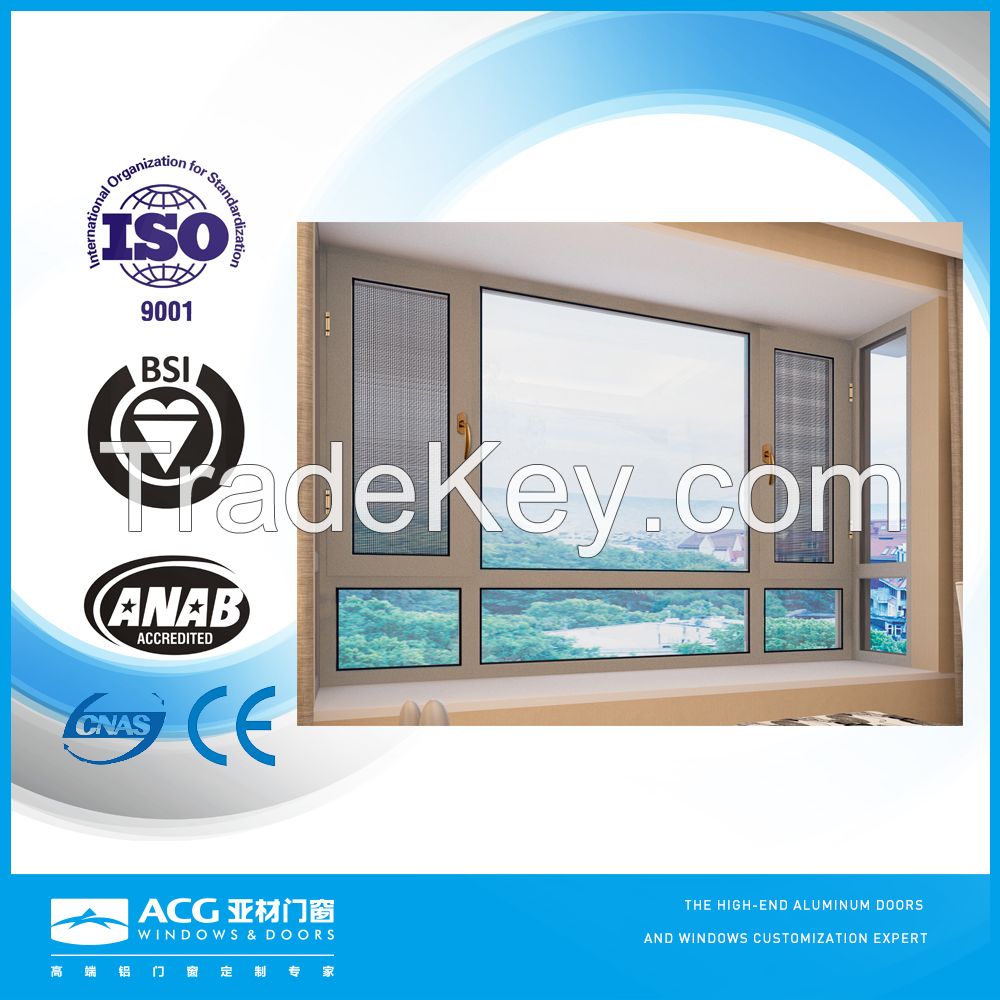 ACG brand high quality aluminium framed glass window