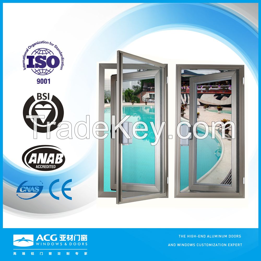 ACG brand high quality aluminum frame glass window wholesale