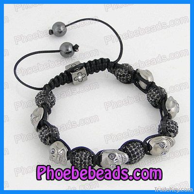 Shamballa Skull Bracelet