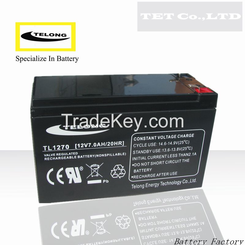 12V7Ah Rechargeable Lead Acid Battery for Electronics Scale, UPS
