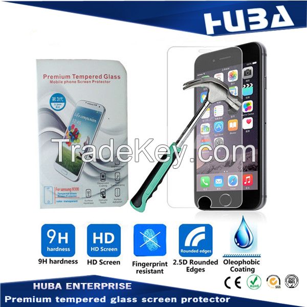 Factory price 9H tempered glass screen protector for iphone 6/ 6plus