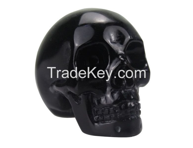 2 inch carved black obsidian skull for christmas gift home decor