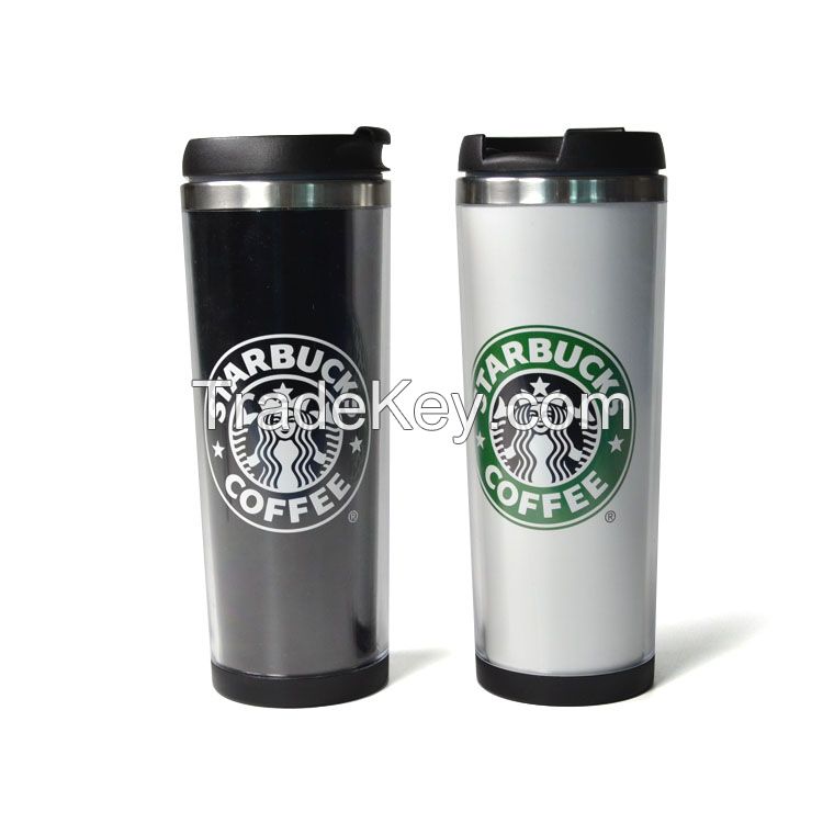 Double layer starbucks mugs high quality stainless steel coffe tumbler