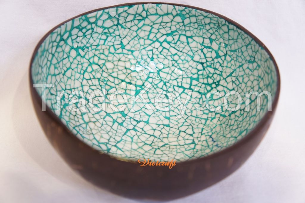 coconut shell bowl lacquerware eggshell inlaid heart shape handmade in Vietnam high quality bowl