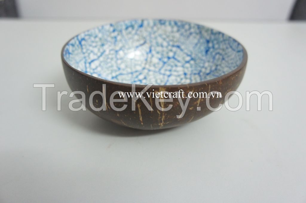 lacquer bowl eggshell inlaid multi color coconut shell bowl in Vietnam high quality bowl