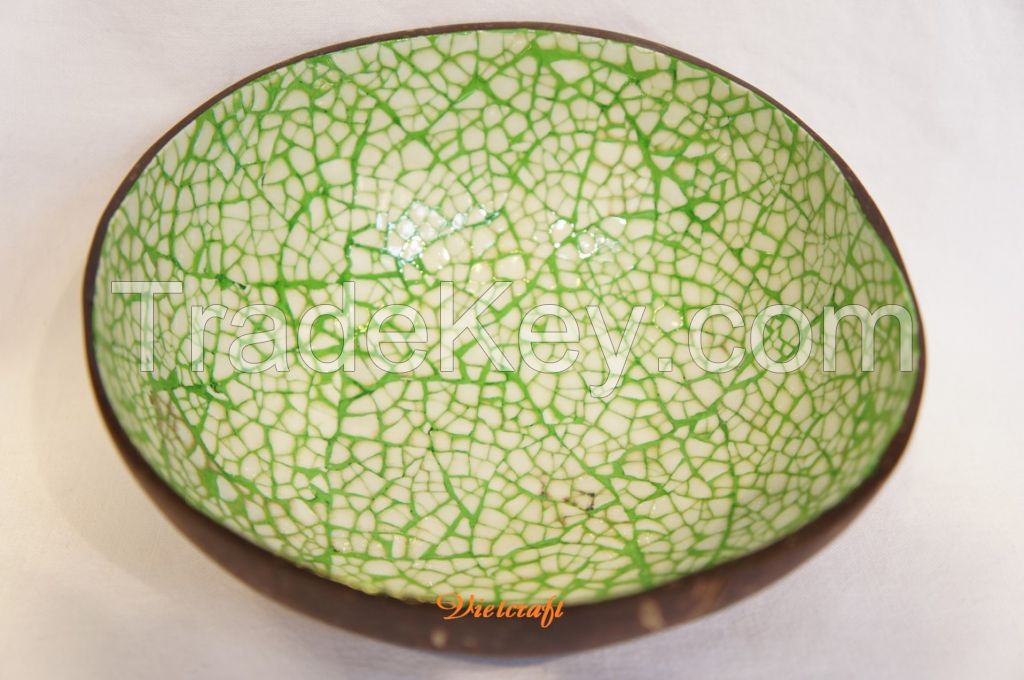 coconut shell bowl lacquerware eggshell inlaid heart shape handmade in Vietnam high quality bowl