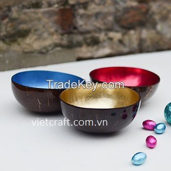 lacquer bowl eggshell inlaid multi color coconut shell bowl in Vietnam high quality bowl