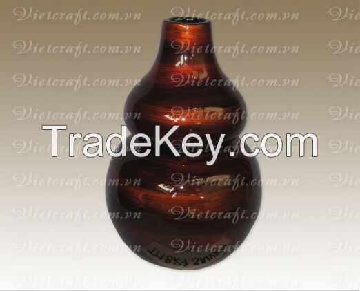 lacquer vase handmade in Vietnam gold metallic color