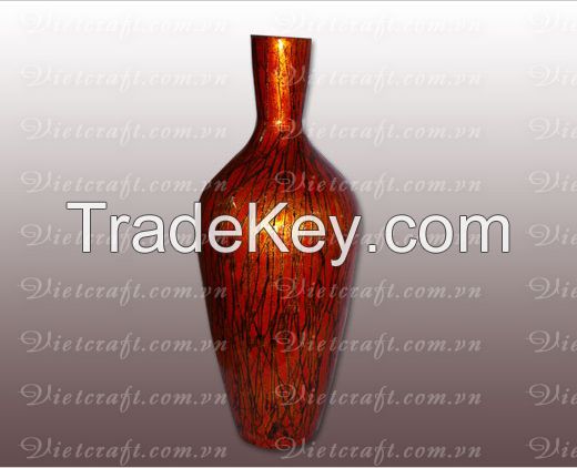 lacquer vase handmade in Vietnam gold metallic color