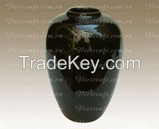 lacquer vase handmade in Vietnam dark color