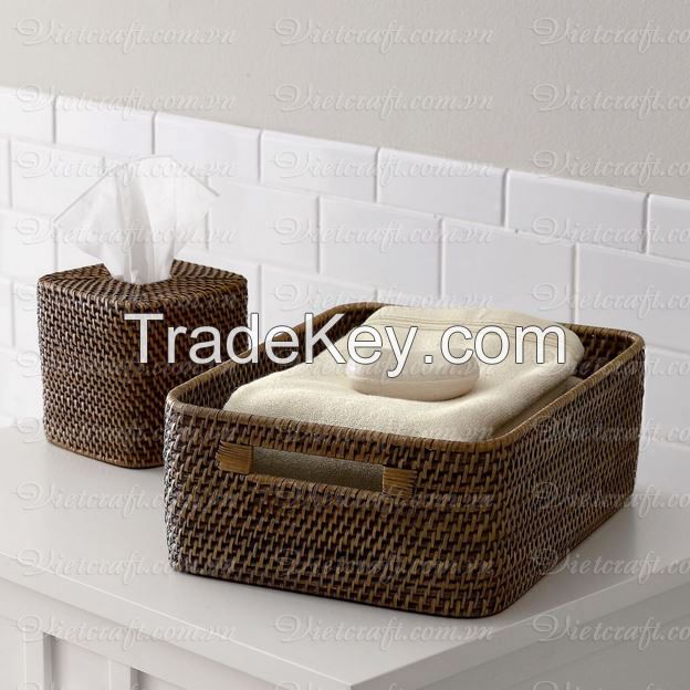 rattan basket laundry basket for household handwoven in Vietnam
