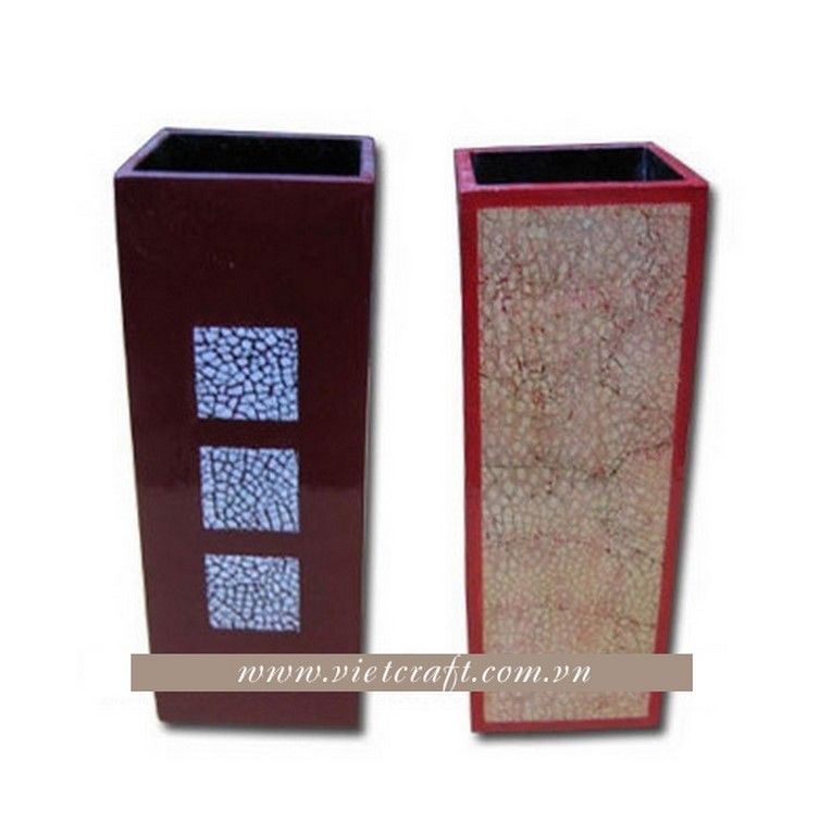 lacquer vase handmade in Vietnam eggshell inlaid