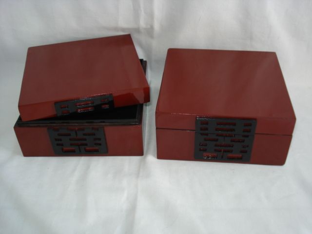 lacquer box high quality jewelry box handmade in Vietnam home decoration dark red color