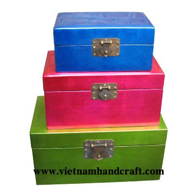 lacquer box high quality jewelry box multi color handmade in Vietnam wholesale lacquer box